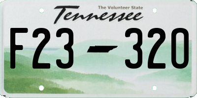 TN license plate F2332O