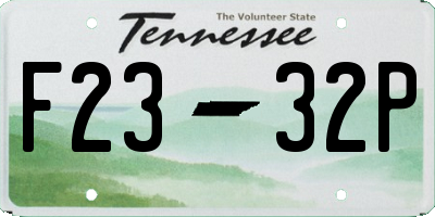 TN license plate F2332P