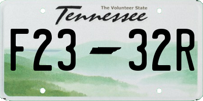 TN license plate F2332R