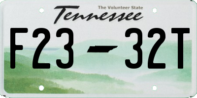 TN license plate F2332T