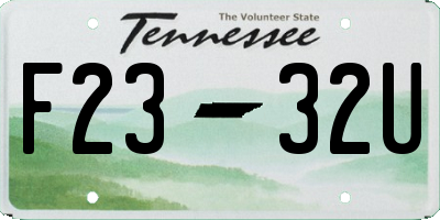TN license plate F2332U