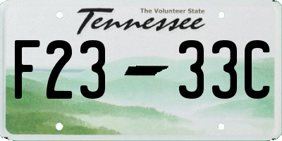 TN license plate F2333C