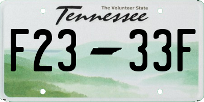 TN license plate F2333F