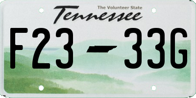 TN license plate F2333G