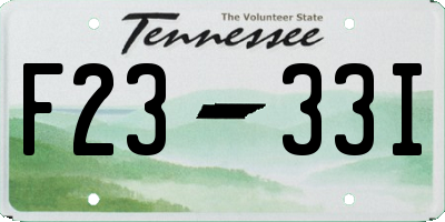 TN license plate F2333I