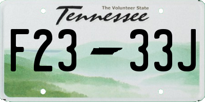 TN license plate F2333J