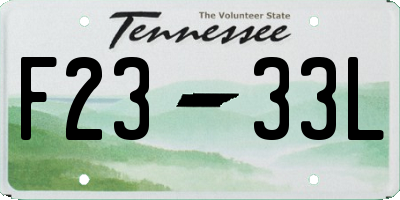 TN license plate F2333L