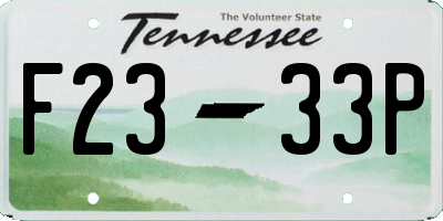 TN license plate F2333P