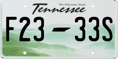TN license plate F2333S
