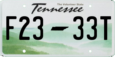 TN license plate F2333T
