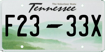TN license plate F2333X