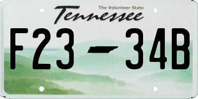 TN license plate F2334B