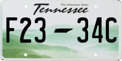 TN license plate F2334C