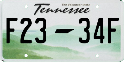 TN license plate F2334F