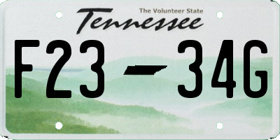 TN license plate F2334G