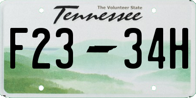 TN license plate F2334H