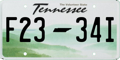 TN license plate F2334I