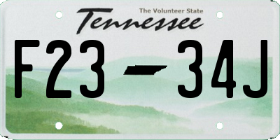 TN license plate F2334J