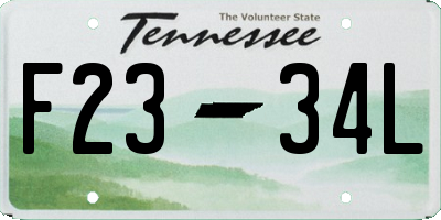 TN license plate F2334L