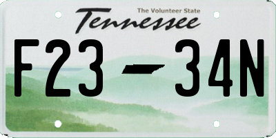 TN license plate F2334N