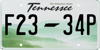 TN license plate F2334P