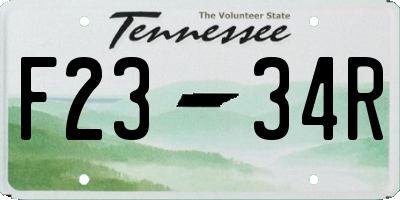 TN license plate F2334R