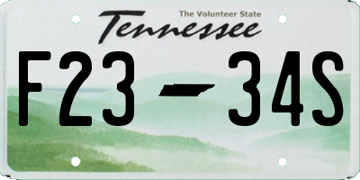 TN license plate F2334S