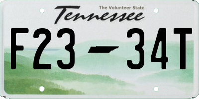 TN license plate F2334T