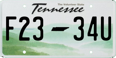 TN license plate F2334U