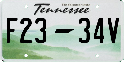 TN license plate F2334V