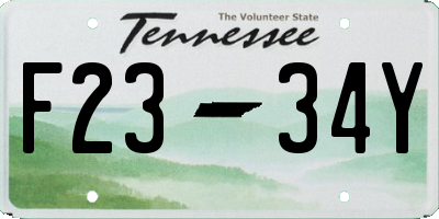 TN license plate F2334Y