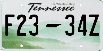 TN license plate F2334Z