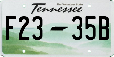 TN license plate F2335B