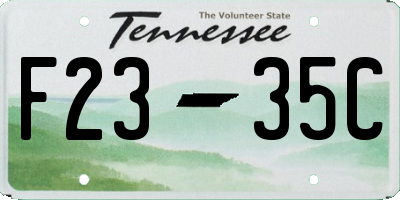 TN license plate F2335C