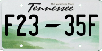 TN license plate F2335F