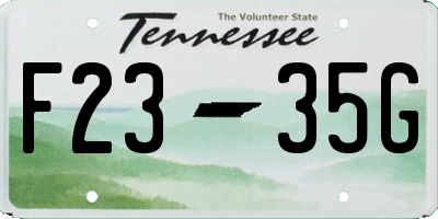 TN license plate F2335G
