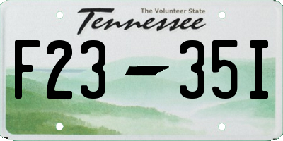 TN license plate F2335I