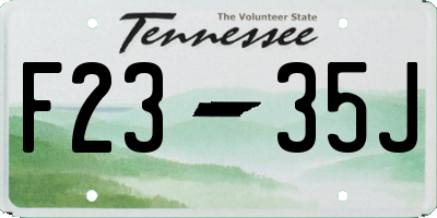TN license plate F2335J