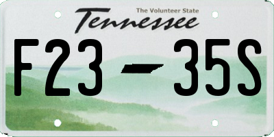 TN license plate F2335S