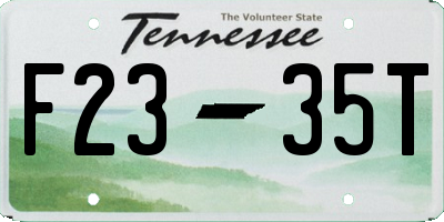 TN license plate F2335T