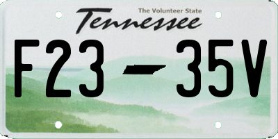 TN license plate F2335V