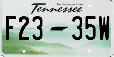 TN license plate F2335W