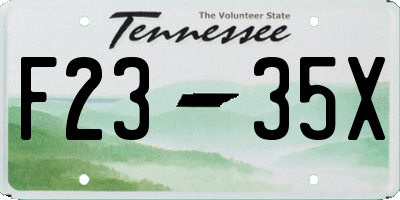 TN license plate F2335X