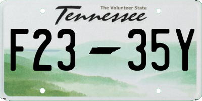 TN license plate F2335Y