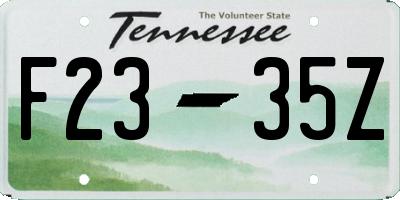 TN license plate F2335Z