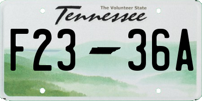 TN license plate F2336A