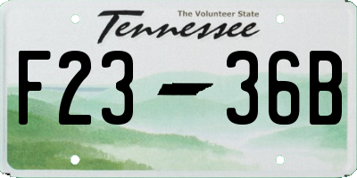 TN license plate F2336B