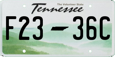 TN license plate F2336C