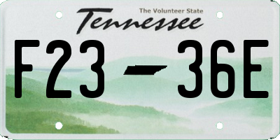 TN license plate F2336E