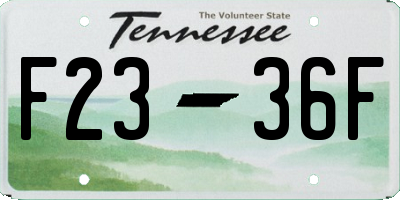 TN license plate F2336F